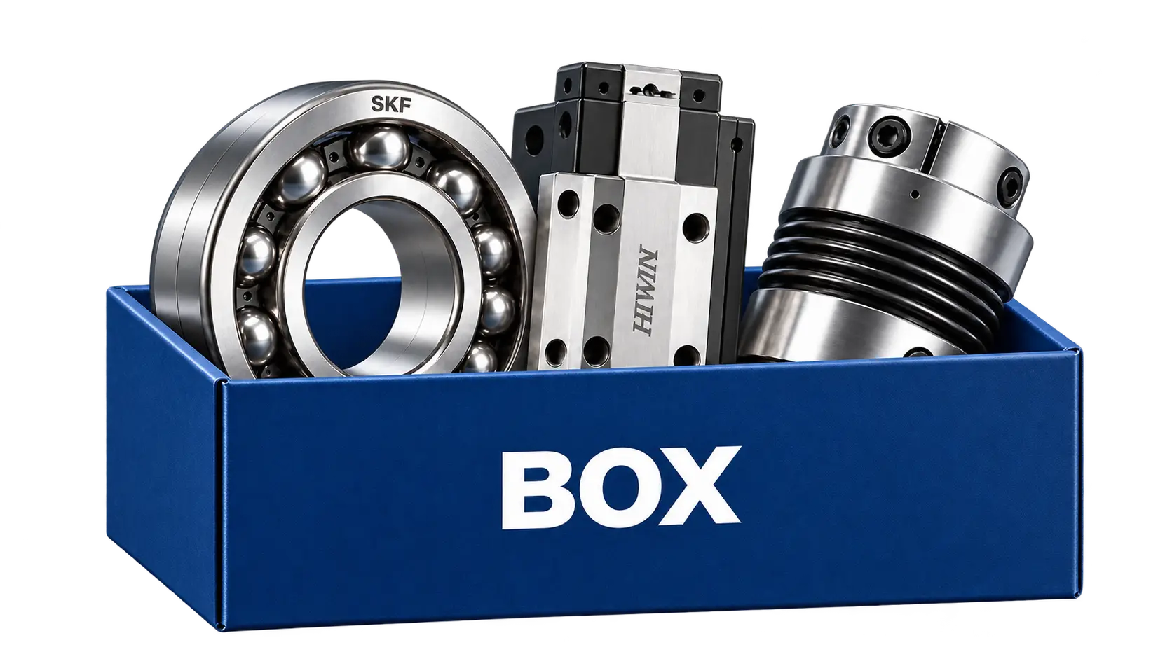 Boxin warehouse with industrial parts
